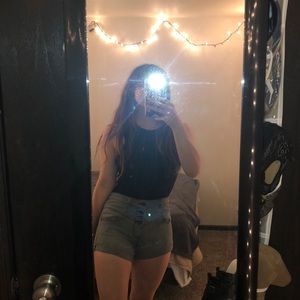 BlackHeart White and Black Striped Shorts